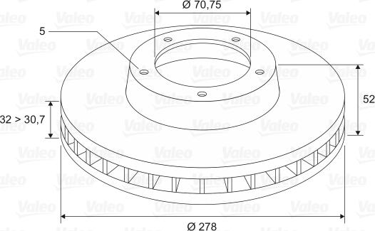 Valeo 197004 - Тормозной диск unicars.by