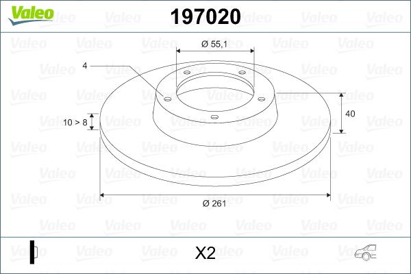 Valeo 197020 - Тормозной диск unicars.by