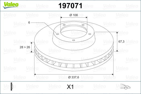 Valeo 197071 - Тормозной диск unicars.by