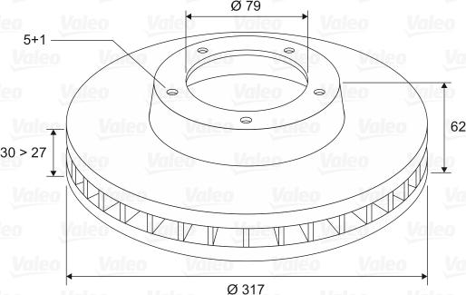 Valeo 197155 - Тормозной диск unicars.by