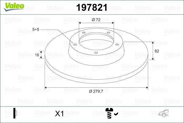 Valeo 197821 - Тормозной диск unicars.by