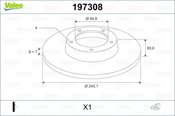 Valeo 197308 - Тормозной диск unicars.by