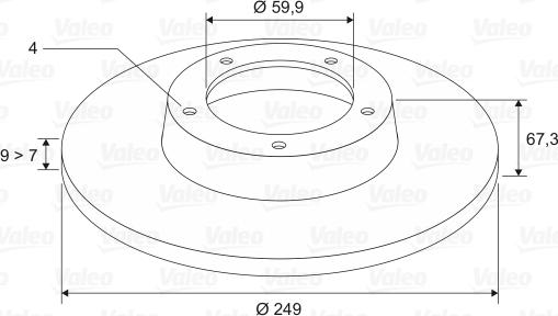 Valeo 197307 - Тормозной диск unicars.by