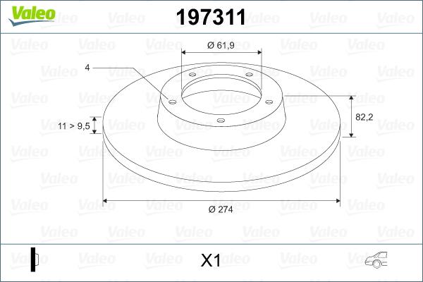 Valeo 197311 - Тормозной диск unicars.by