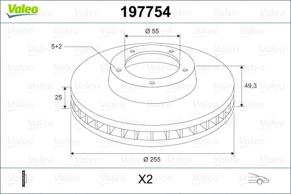 Valeo 197754 - Тормозной диск unicars.by