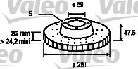 Valeo 186443 - Тормозной диск unicars.by