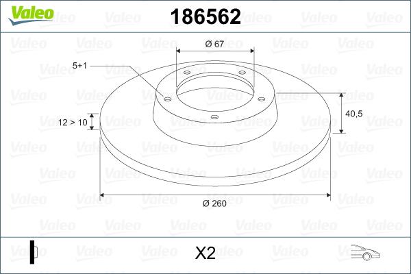 Valeo 186562 - Тормозной диск unicars.by