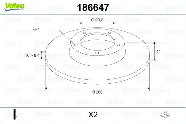 Valeo 186647 - Тормозной диск unicars.by