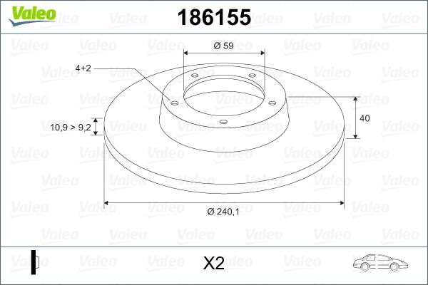 Valeo 186155 - Тормозной диск unicars.by