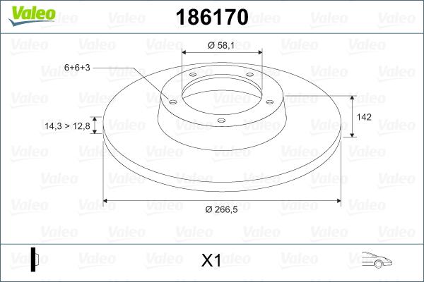 Valeo 186170 - Тормозной диск unicars.by