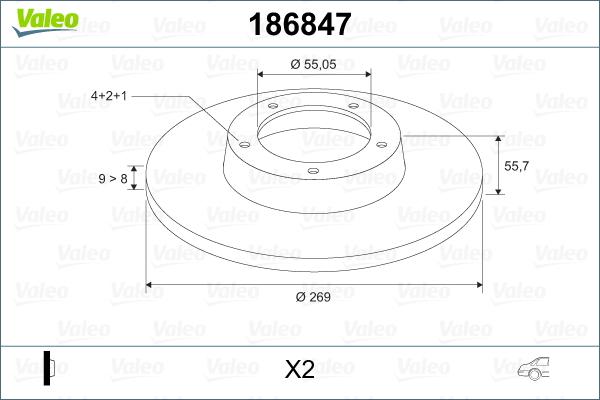 Valeo 186847 - Тормозной диск unicars.by