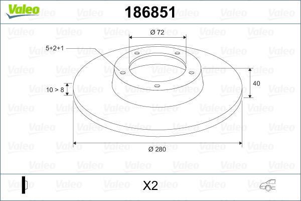 Valeo 186851 - Тормозной диск unicars.by