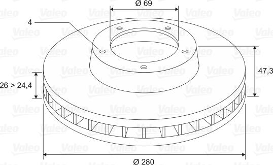 Valeo 186829 - Тормозной диск unicars.by