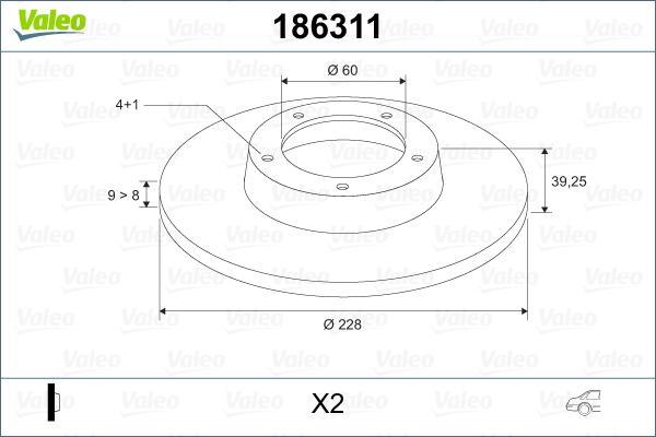 Valeo 186311 - Тормозной диск unicars.by