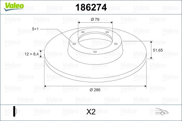 Valeo 186274 - Тормозной диск unicars.by