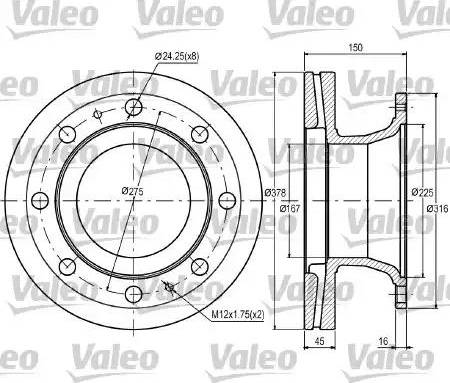 Valeo 187098 - Тормозной диск unicars.by