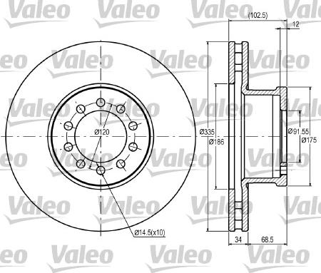 Valeo 187043 - Тормозной диск unicars.by