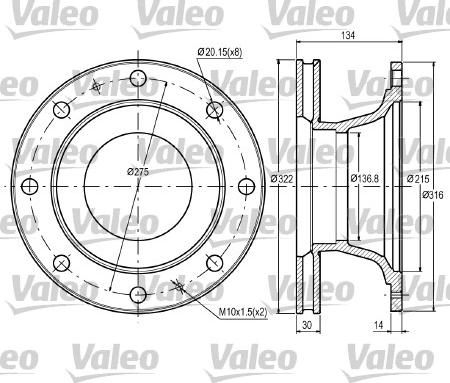 Valeo 187060 - Тормозной диск unicars.by