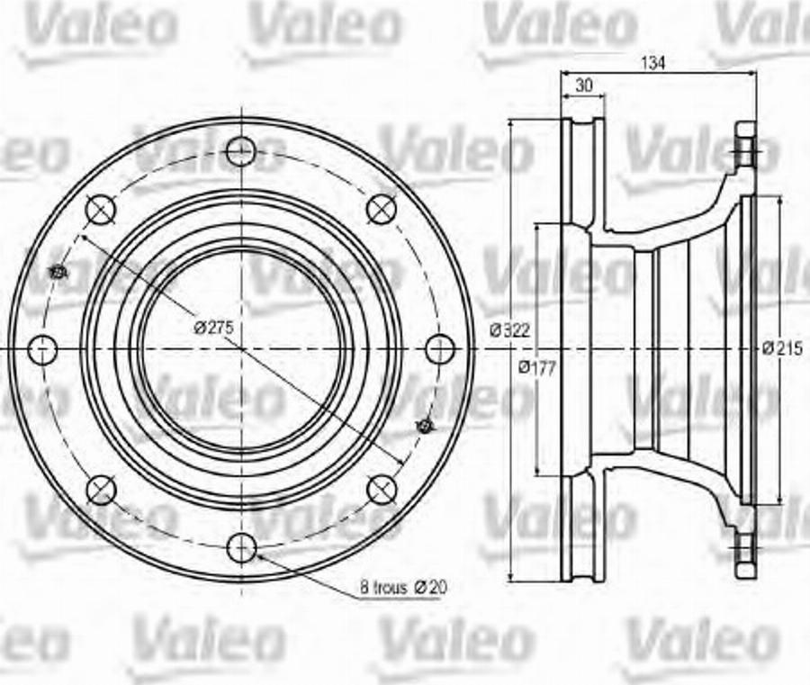 Valeo 187 004 - Тормозной диск unicars.by