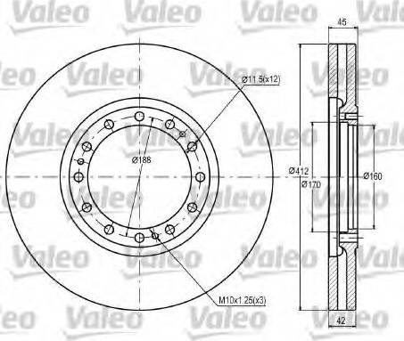 Valeo 187031 - Тормозной диск unicars.by