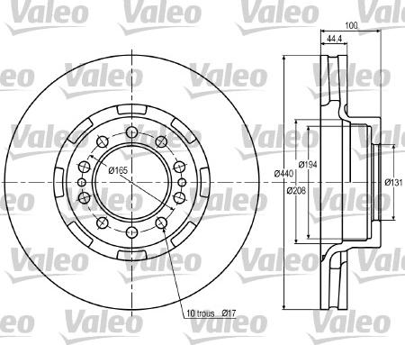 Valeo 187022 - Тормозной диск unicars.by