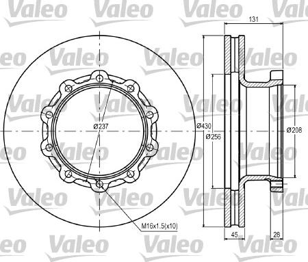 Valeo 187070 - Тормозной диск unicars.by