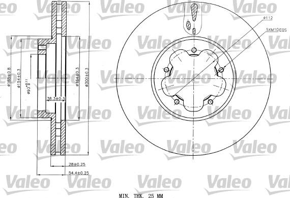 Valeo 187151 - Тормозной диск unicars.by