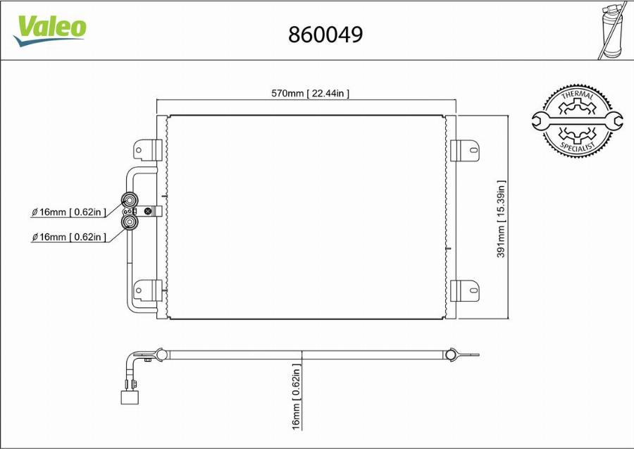 Valeo 860049 - Конденсатор кондиционера unicars.by