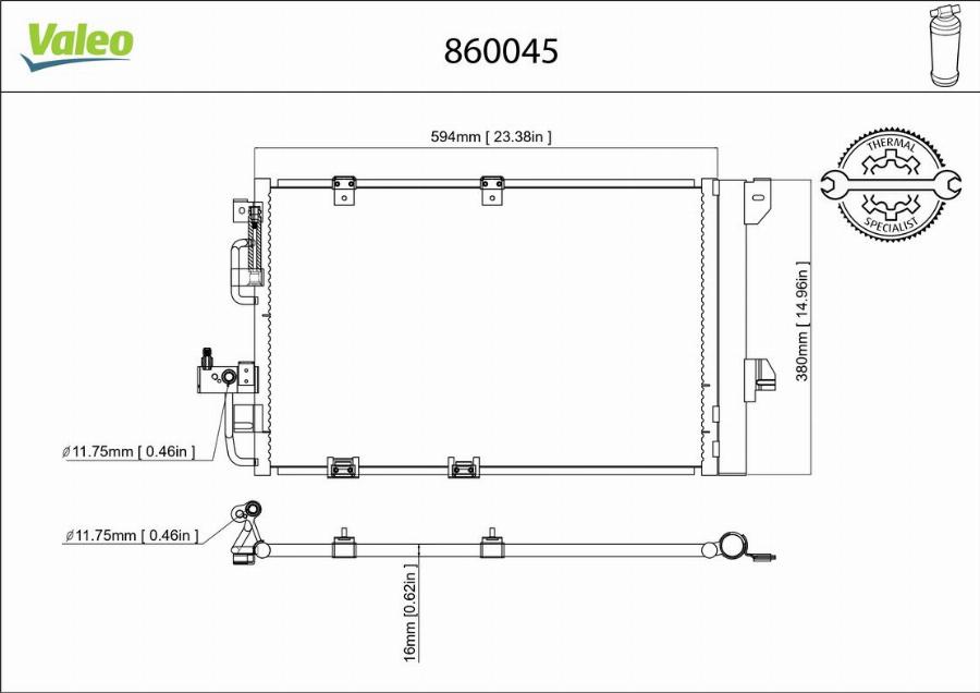 Valeo 860045 - Конденсатор кондиционера unicars.by