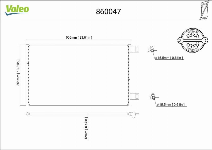 Valeo 860047 - Конденсатор кондиционера unicars.by