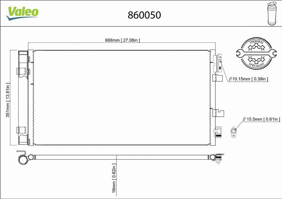 Valeo 860050 - Конденсатор кондиционера unicars.by