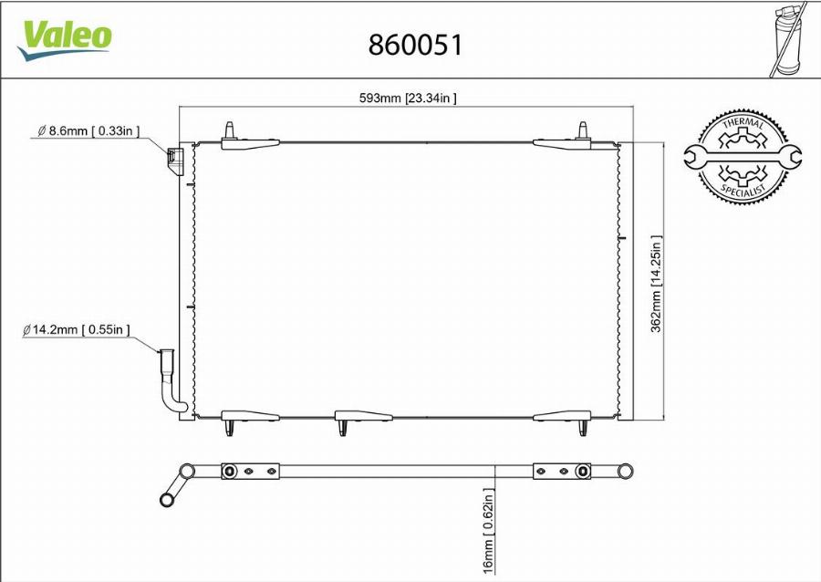 Valeo 860051 - Конденсатор кондиционера unicars.by