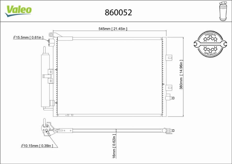 Valeo 860052 - Конденсатор кондиционера unicars.by