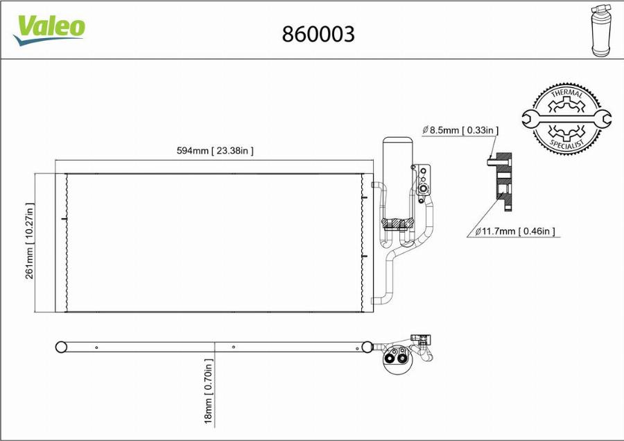 Valeo 860003 - Конденсатор кондиционера unicars.by