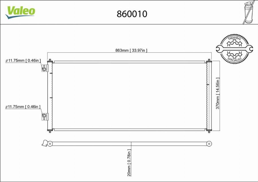 Valeo 860010 - Конденсатор кондиционера unicars.by