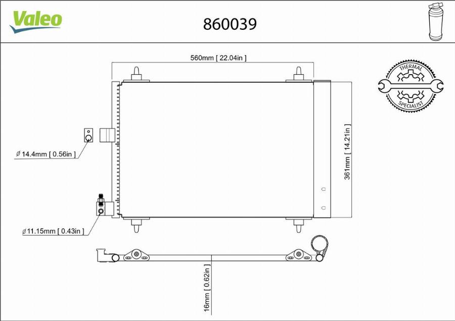 Valeo 860039 - Конденсатор кондиционера unicars.by