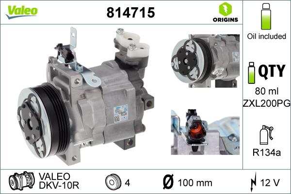 Valeo 814715 - Компрессор кондиционера unicars.by