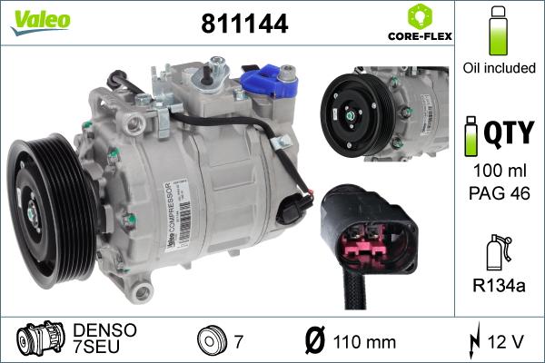 Valeo 811144 - Компрессор кондиционера unicars.by