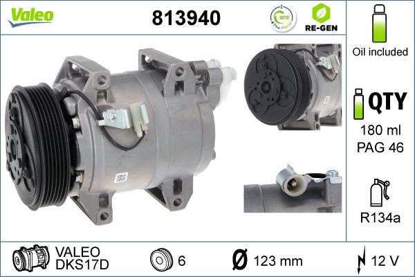 Valeo 813940 - Компрессор кондиционера unicars.by