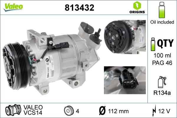 Valeo 813432 - Компрессор кондиционера unicars.by