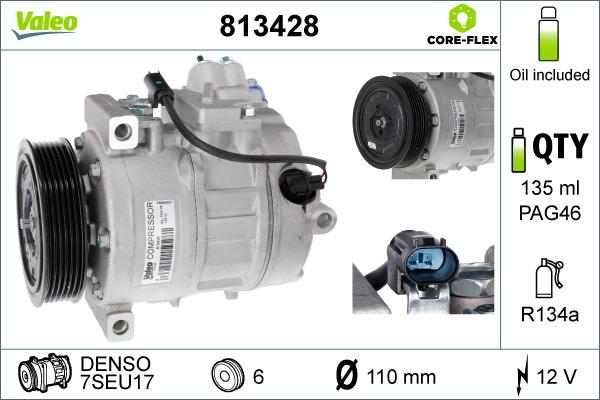 Valeo 813428 - Компрессор кондиционера unicars.by