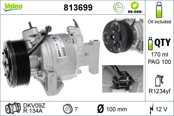 Valeo 813699 - Компрессор кондиционера unicars.by