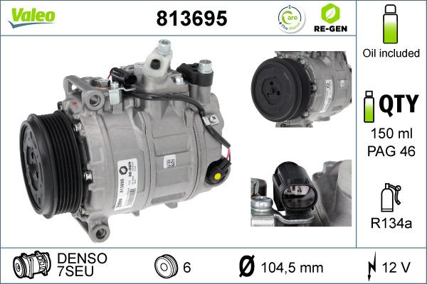 Valeo 813695 - Компрессор кондиционера unicars.by