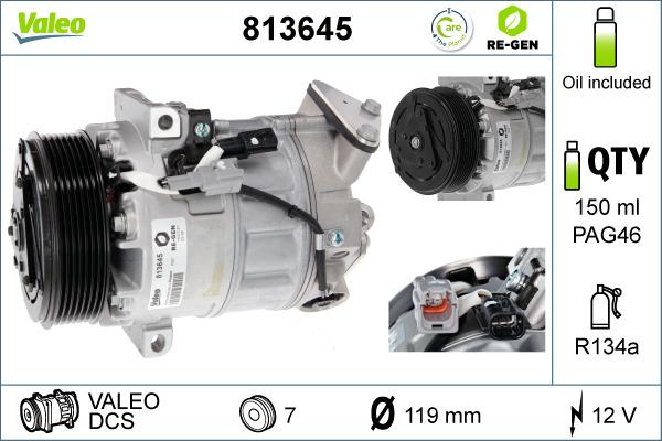 Valeo 813645 - Компрессор кондиционера unicars.by