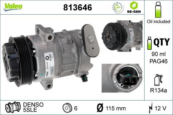 Valeo 813646 - Компрессор кондиционера unicars.by