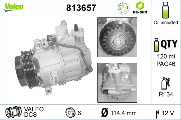 Valeo 813657 - Компрессор кондиционера unicars.by