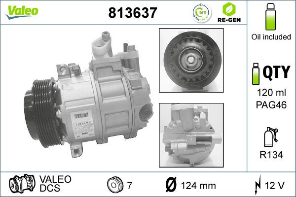 Valeo 813637 - Компрессор кондиционера unicars.by