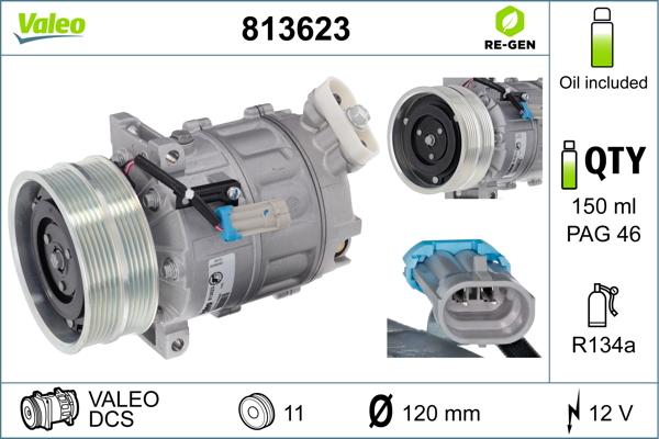 Valeo 813623 - Компрессор кондиционера unicars.by