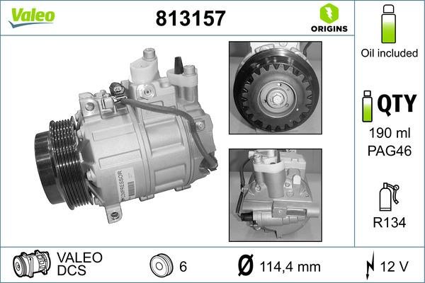 Valeo 813157 - Компрессор кондиционера unicars.by