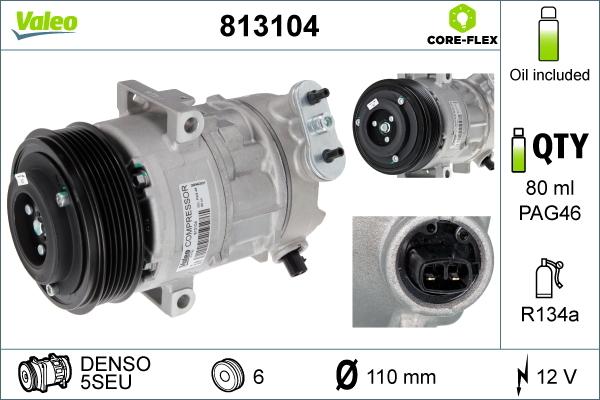 Valeo 813104 - Компрессор кондиционера unicars.by